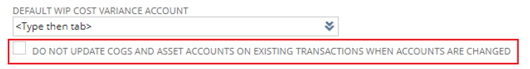 Asset & Cost of Goods Sold Accounts Without Affecting Historical Transactions