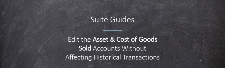 how to change asset and cost of goods sold (cogs) account without affecting historical transactions