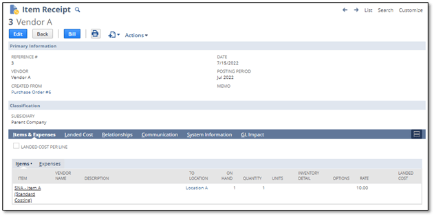 NetSuite Inventory Cost Template 9