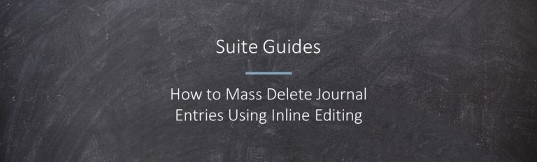 mass delete journal entries with inline editing