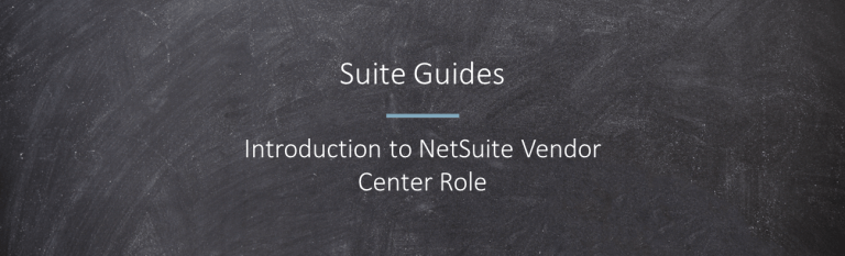 introduction to netsuite vendor center role