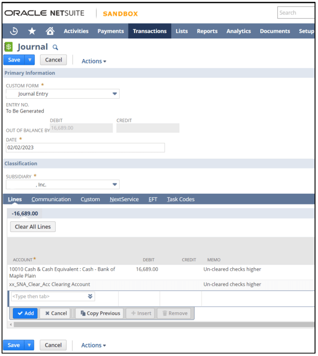 data migration bank or credit card reconciliation after trial balance imports