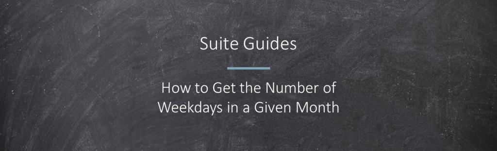 How to Get the Number of Weekdays in a Given Month in NetSuite