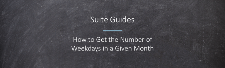 How to Get the Number of Weekdays in a Given Month in NetSuite