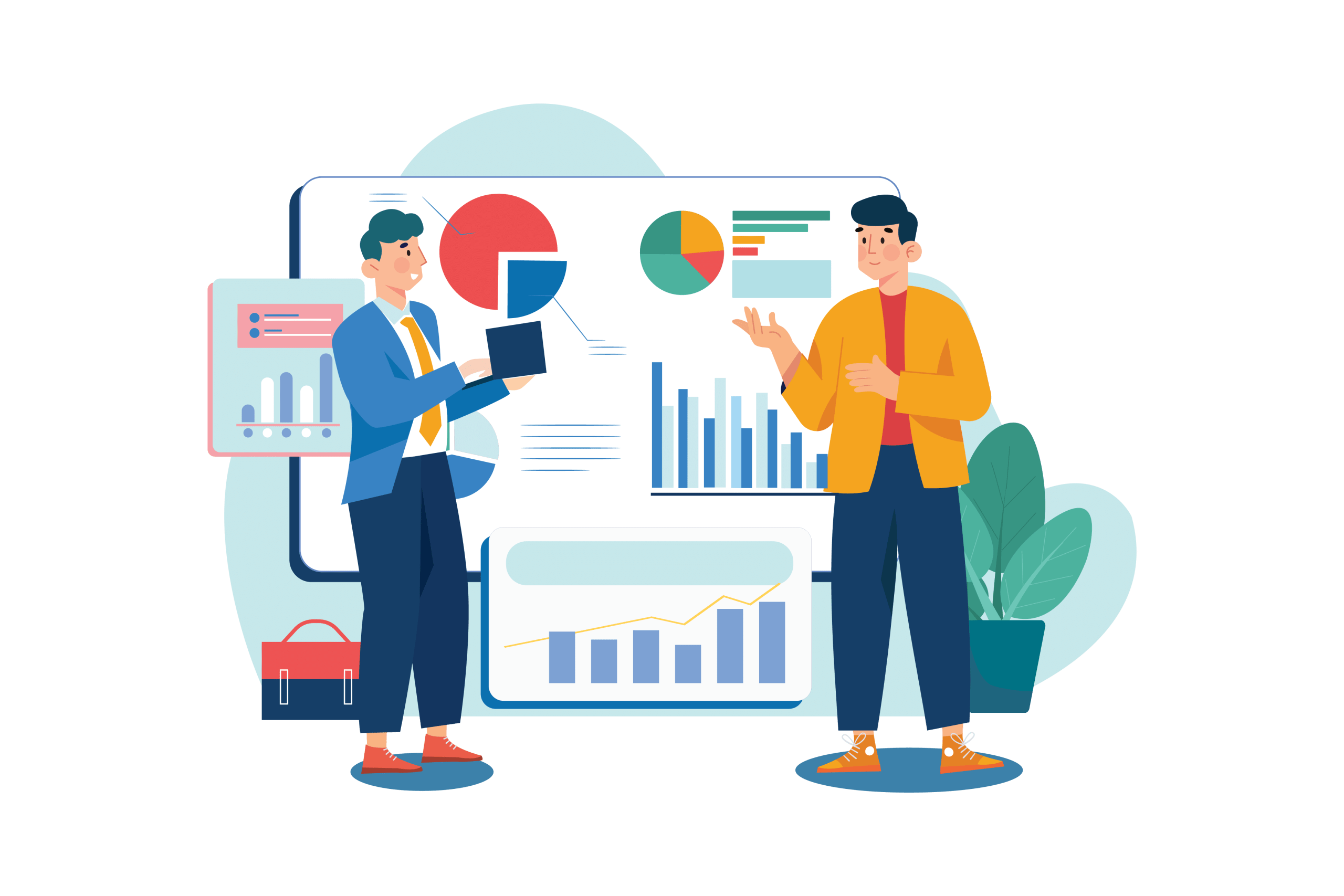 NetSuite integration consultants reviewing charts to monitor and ensure accurate, timely business data with ScaleNorth’s monitoring services.