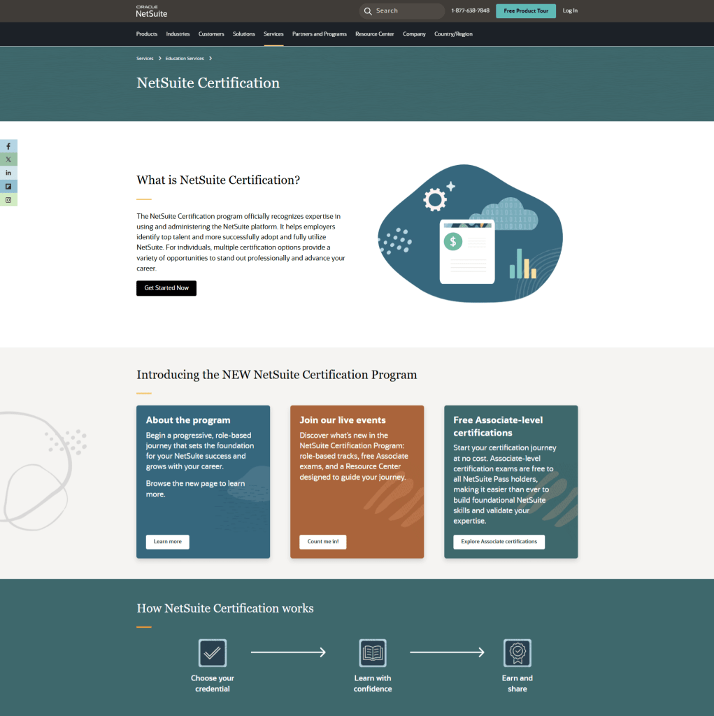 oracle netsuite training and certification page