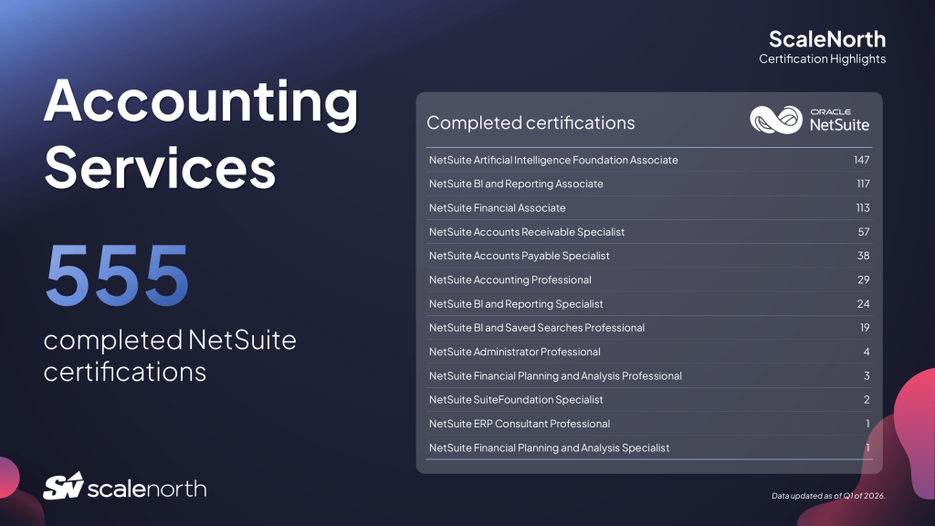 ScaleNorth NetSuite Certification NetSuite Accounting Services